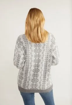 Fijngebreide Truien Trui Lynnea Dames Grijs / Wit -Aanbiedingen Usha Winkel cf2f3b76295856fe12db3fe36345050d