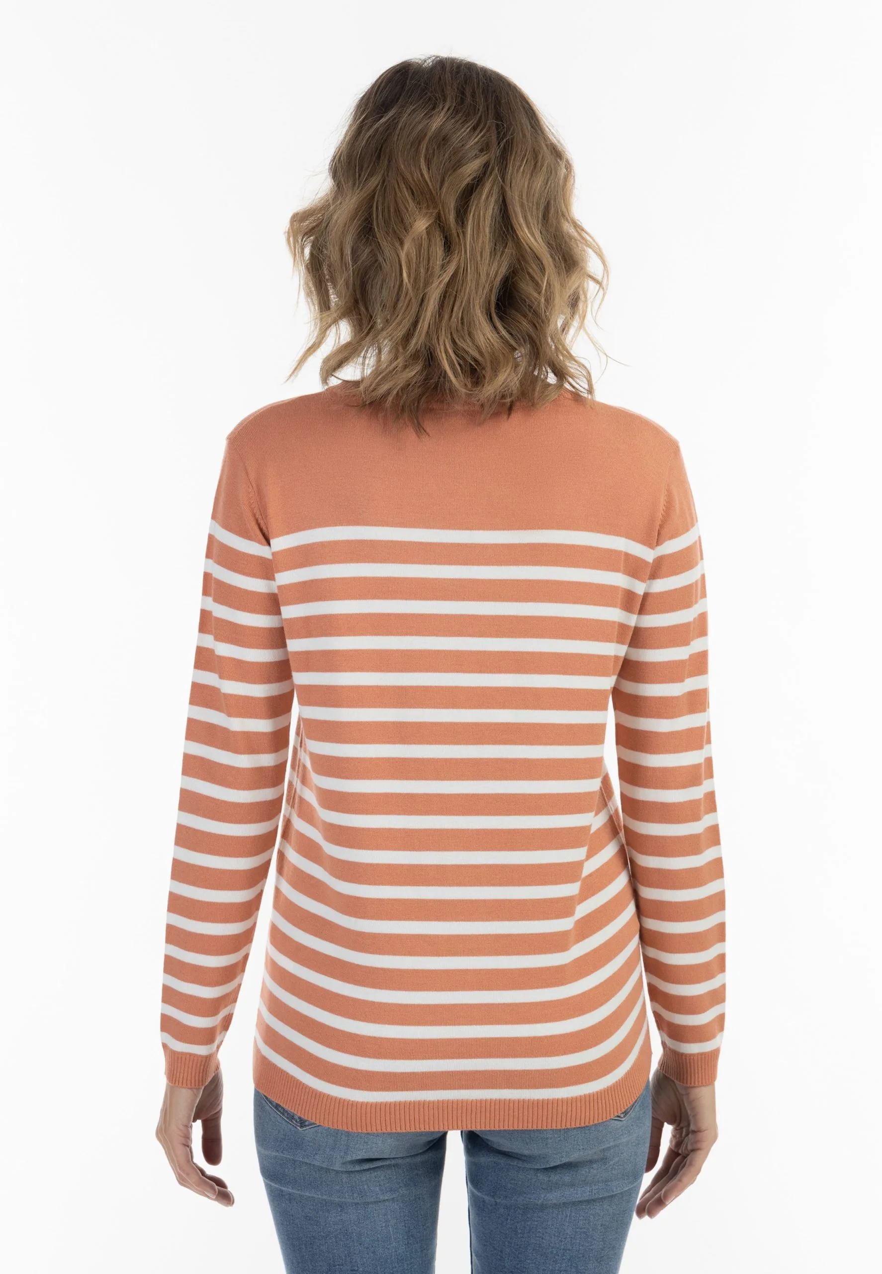 Fijngebreide Truien Trui Dames Mandarijn 6 Fijngebreide Truien Trui Dames Mandarijn - Afbeelding 4