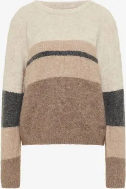 Fijngebreide Truien Trui Dames Bruin / Lichtbruin