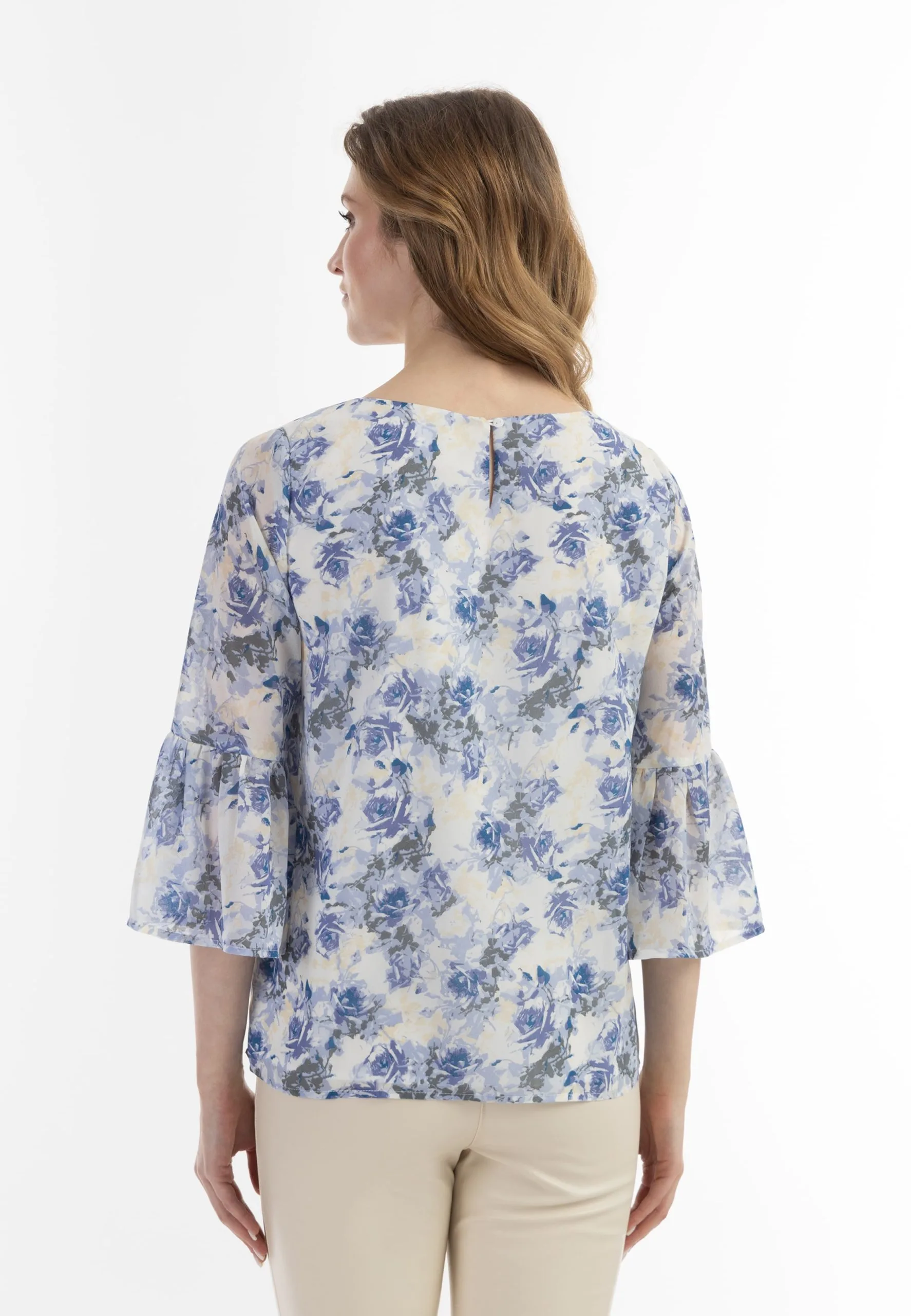 Usha Blouses Met Korte Mouw Blouse Dames Duifblauw / Lichtblauw 5 Usha Blouses Met Korte Mouw Blouse Dames Duifblauw / Lichtblauw - Afbeelding 3