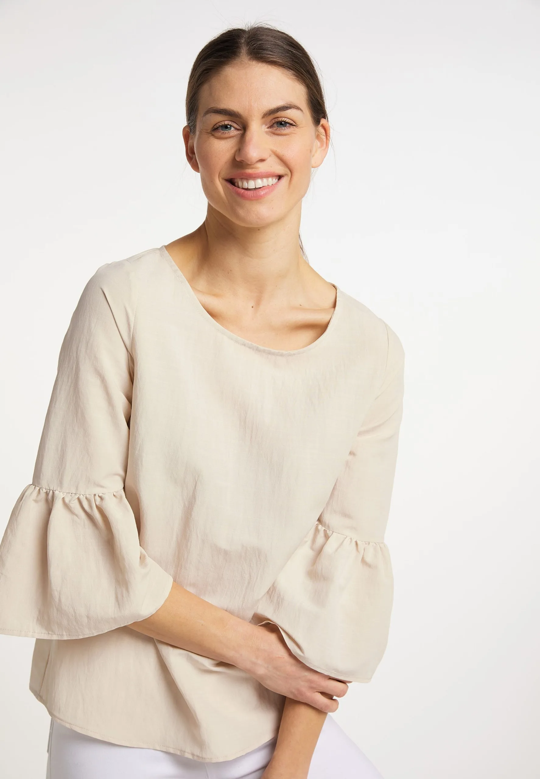 Blouses Met Korte Mouw Blouse Dames Crème 4 Blouses Met Korte Mouw Blouse Dames Crème - Afbeelding 2