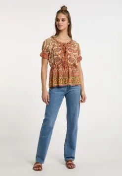 Blouses Met Korte Mouw Blouse Dames Donkeroranje -Aanbiedingen Usha Winkel d8e34ef99ca565820e73537944aa44ce