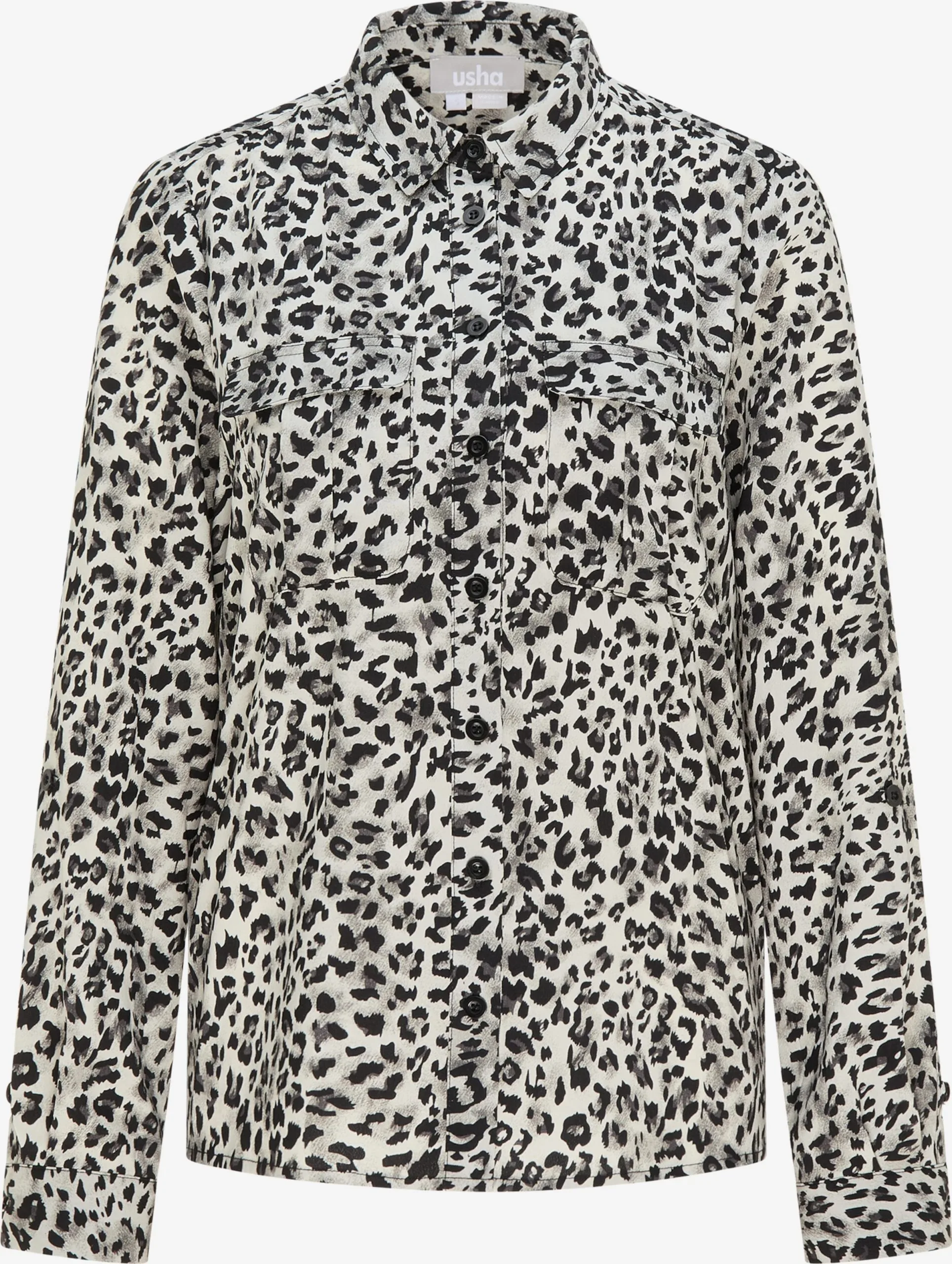 Usha Overhemden Blouse Dames Lichtgrijs / Donkergrijs 3 Usha Overhemden Blouse Dames Lichtgrijs / Donkergrijs