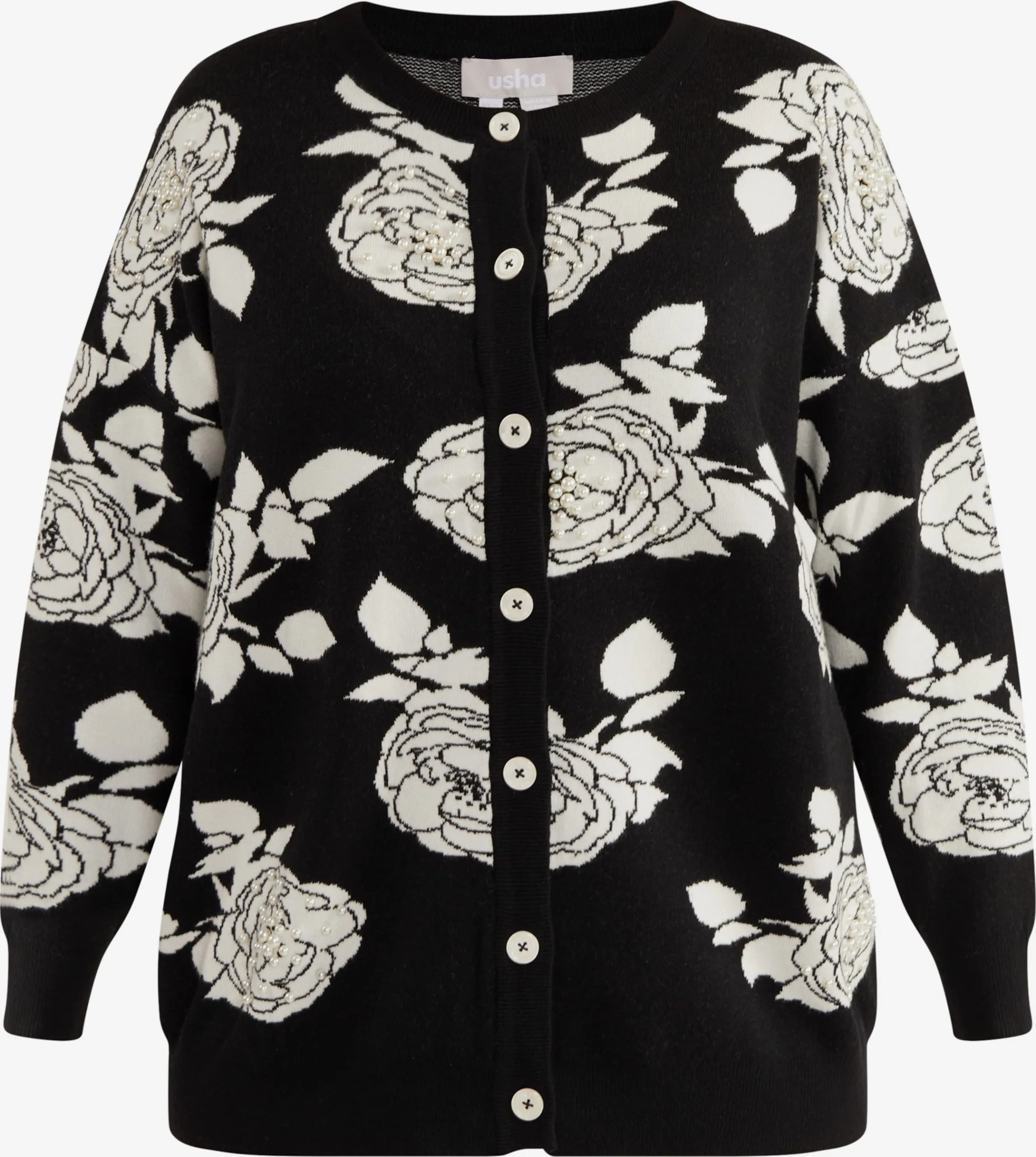 Usha Vesten Gebreid Vest Sivene Dames Zwart 3 Usha Vesten Gebreid Vest Sivene Dames Zwart