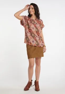 Blouses Met Korte Mouw Blouse Dames Kersrood / Pastelrood -Aanbiedingen Usha Winkel da91d4fb6719e79520a7dd16c325821b