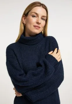 Usha Gebreide Jurken Gebreide Jurk Dames Nachtblauw -Aanbiedingen Usha Winkel e155e6a4190bd004ac6d4b94a15c08ec