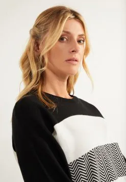 Fijngebreide Truien Trui Carnea Dames Zwart / Wit -Aanbiedingen Usha Winkel e27d99eb466738dd44306e316b5f3e46