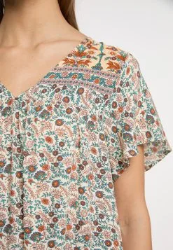 Zomerjurken Zomerjurk Dames Crème -Aanbiedingen Usha Winkel e5652d16424cf1cc680e459c20f5f71b