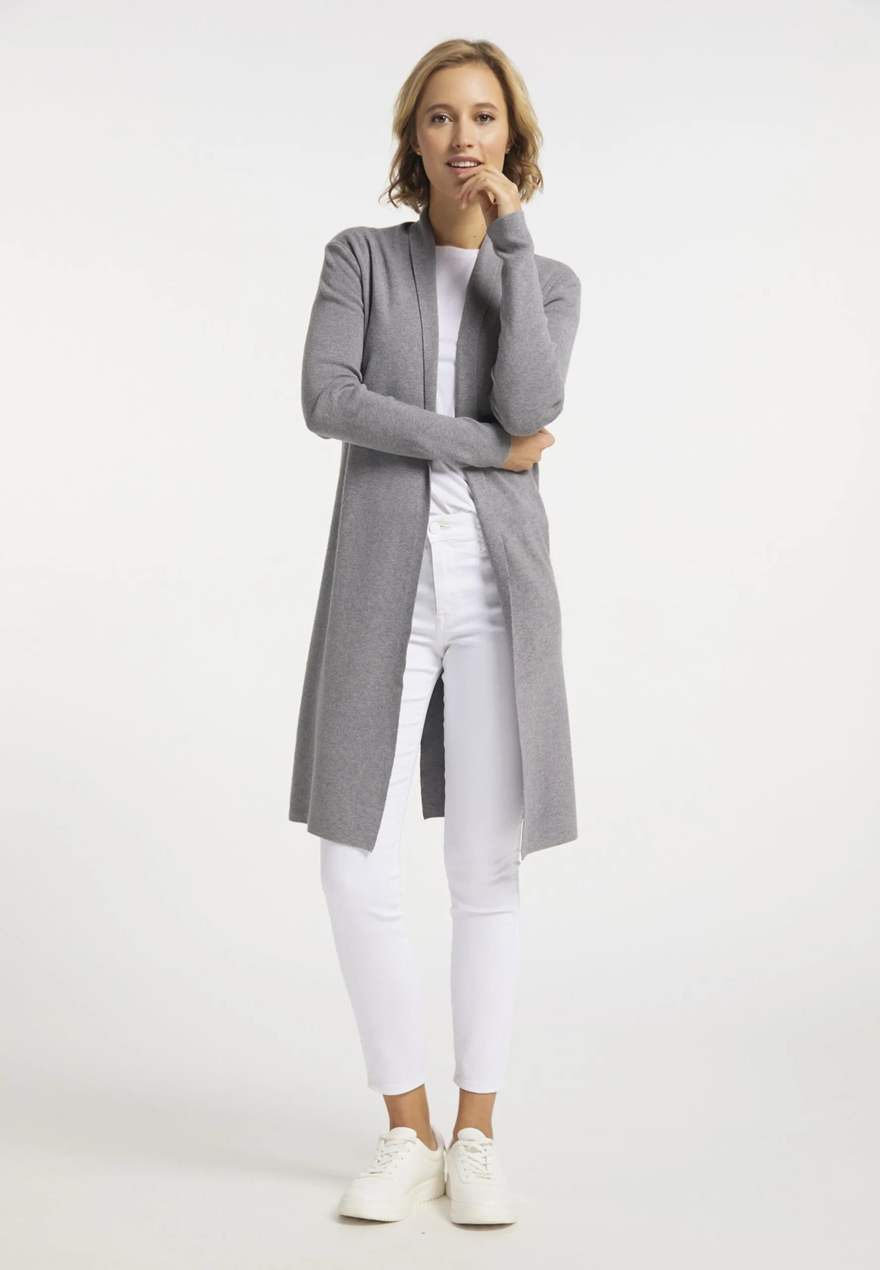 Vesten Gebreid Vest Dames Grijs Gemêleerd 6 Vesten Gebreid Vest Dames Grijs Gemêleerd - Afbeelding 4