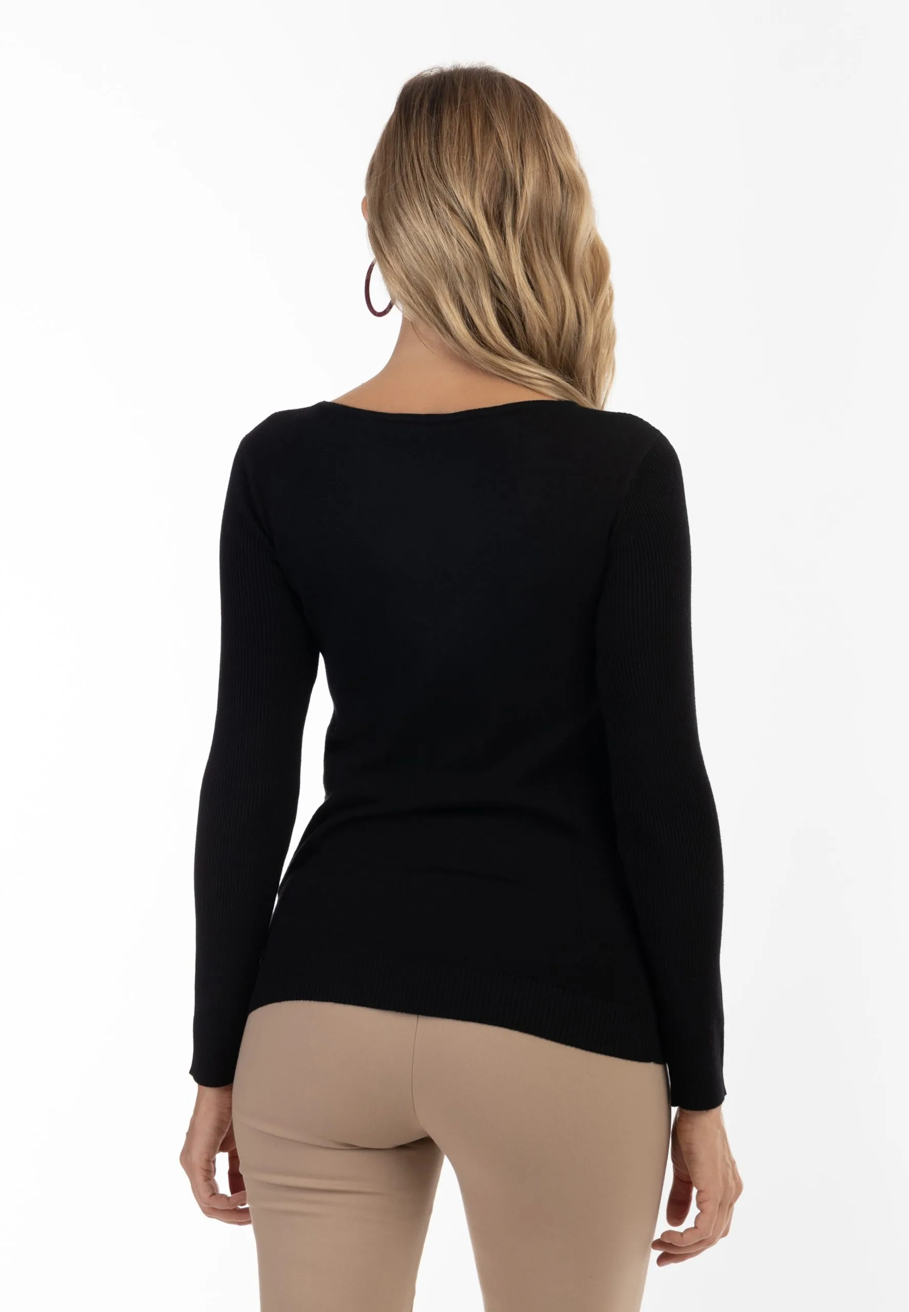 Usha Basic Truien Trui Dames Zwart 5 Usha Basic Truien Trui Dames Zwart - Afbeelding 3