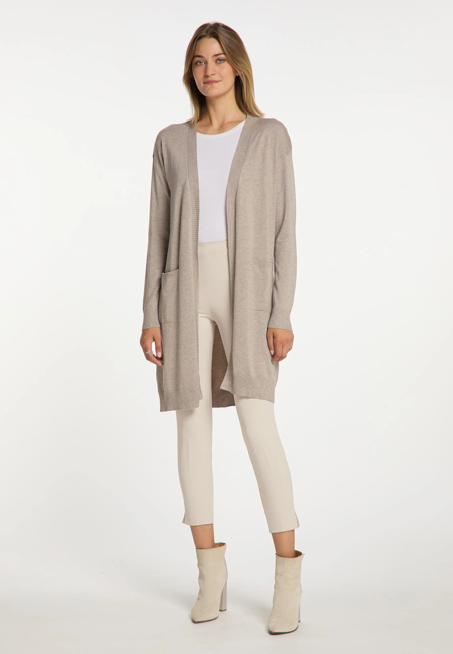 Vesten Gebreid Vest Dames Greige 6 Vesten Gebreid Vest Dames Greige - Afbeelding 4