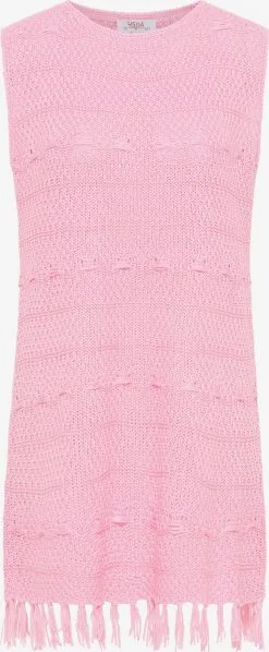 Gebreide Jurken Gebreide Jurk Dames Lichtroze