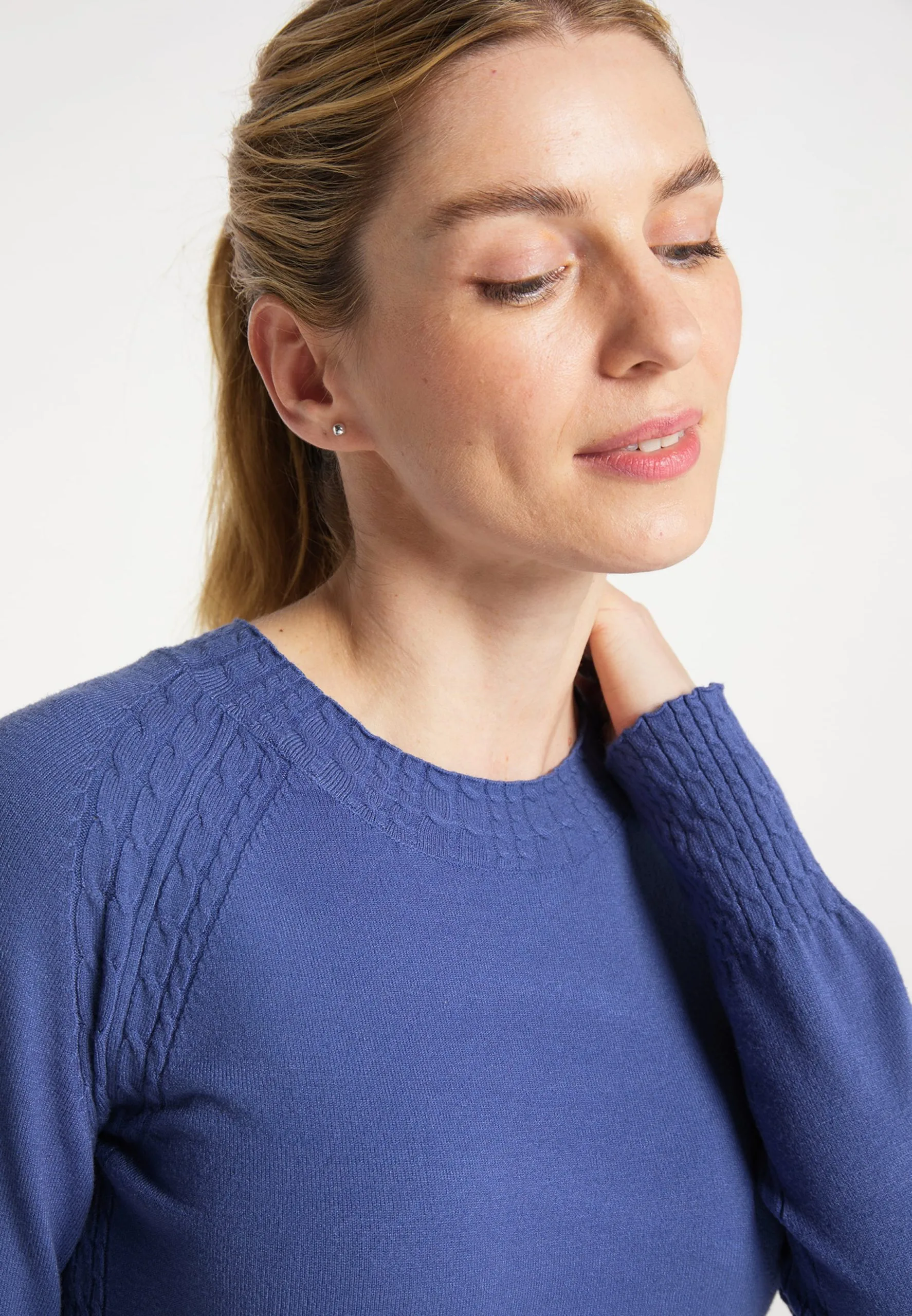 Fijngebreide Truien Trui Dames Blauw 8 Fijngebreide Truien Trui Dames Blauw - Afbeelding 6