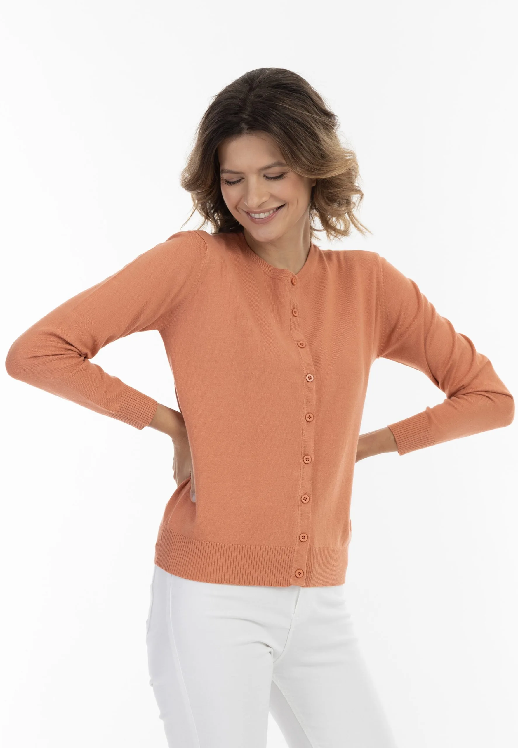 Vesten Gebreid Vest Dames Perzik 4 Vesten Gebreid Vest Dames Perzik - Afbeelding 2